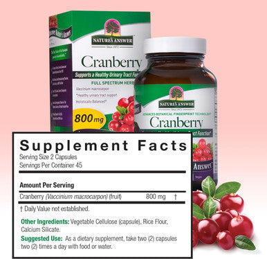 Nature'S Answer Cranberry Fruit | Dietary Supplement | Supports a Healthy Urinary Tract Function & Healthy Immune System | Vegetarian Kosher & Vegan 90 Capsules (2 pack)