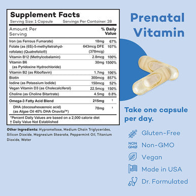 PREMAMA Prenatal Vitamin Energy Boost Drink Mix Prenatal Support Bundle Omega 3 B Vitamins DHA Folate 28 Servings