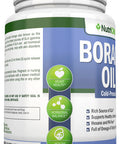 NutriONN Borage Oil - 1000 mg - 180 Softgels - Cold Pressed High GLA Borage Seed Oil - Hexane and PA Free - Great for Skin, Hair, Joints and Bones.