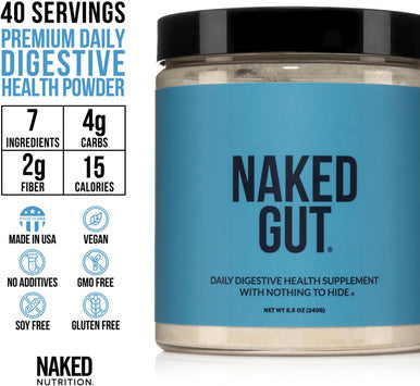 Gut - Daily Gut Health Supplement - Natural Gut Health Powder For Gut Cleanse, Digestive Support, Gmo-, Soy-, Gluten-, Vegan And Hypoallergenic, 40 Servings