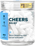 Cheers Relief | Next Morning Aid with Ginger + White Willow Bark | Feel Better After Drinking | 12 Doses Ginger, White Willow Bark, L-Theanine, Caffeine