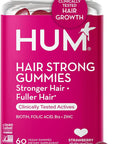 Hum Hair Strong - Daily Gummies With Biotin To Improve Hair Growth - Fo Ti, Folic Acid, Zinc, Vitamin B12 & Paba To Support Healthy Hair, Skin And Nails For Women And Men (60-Count)