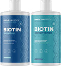 Volumizing Biotin Shampoo And Conditioner Set - Sulfate Shampoo And Conditioner For Dry Damaged Hair And Scalp Care - Volumizing Shampoo For Thinning Hair With Jojoba And Argan Oil For Hair Care