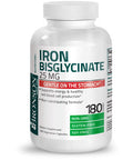 Bronson Iron Bisglycinate 25 mg Gentle on The Stomach, Supports Energy & Healthy Red Cell Production - Non-Constipating Formula - Non GMO, 180 Vegetarian Capsules