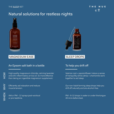 The Nue Co. Magnesium Ease Skin Spray for Muscle Pain Tension Relief with Lavender Arnica Oil High Absorption Sports Recovery Relax Vegan ParabenFree NonToxic 60ml