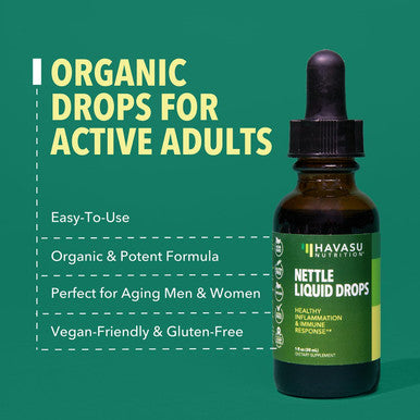 Stinging Nettle Leaf Extract Liquid Drops - Usda Organic - Immune, Prostate, And Joint Support - 60 Servings - Vegan, Non-Gmo, Gluten-Supplement - Unflavored Herbal Tincture - 1 Fl Oz