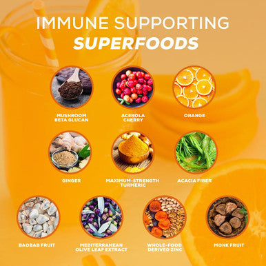 Organifi Immunity - Organic Superfood Immunity Support - 15 Single Serve Packets - Immunity Powder For T Cell Production And Upper Respiratory Health - Mushroom Beta Glucans, Vitamin C, D And Zinc