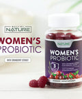 Built Nature Built By Nature Probiotics For Women Gummies 3 Billion Cfu, 6 Probiotic Strains With Cranberry Supplement, Digestive, Immune, Vaginal & Urinary Health, Shelf Stable, 60 Gummy