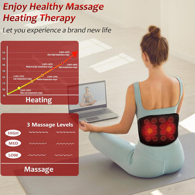 Utk Far Infrared Vibrating Heating Pad With Vibration Massage For Lower Back Pain. 3 Vibration Modes, Smart Controller, Hot Enough (103 -159 ) Back Pain Relief,S-Xxxxl