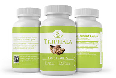 PURE ORIGINAL INGREDIENTS Triphala Powder, (100 Capsules) Always Pure, No Additives Or Fillers, Lab Verified