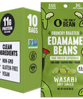 The Only Bean Crunchy Dry Roasted Edamame Snacks (Sea Salt) Healthy High Protein(11g) Keto Food Low Carb Gluten Office Vegan Food 100 Calorie Snack Pack 0.9oz 10 Pack