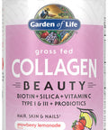 Garden of Life Grass Fed Collagen Beauty - Strawberry Lemonade 20 Servings - Collagen Peptides Powder For Women Men Hair Skin Nails Collagen Protein Hydrolyzed Supplements