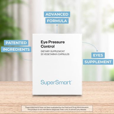 Supersmart Eye Pressure Control with Bilberry Extract Standardized to 36 Anthocyanins Natural Eye Health Anti Aging Supplement NonGMO Gluten Free 30 Vegetarian Capsules