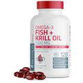 Bronson Omega-3 Fish + Krill Oil 1000 MG EPA Astaxanthin Premium Blend - Joint, Brain & Eye Health - Non GMO, Heavy Metal Tested, 120 Softgels
