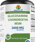 Brieofood Triple Strength Glucosamine Chondroitin Msm 2600Mg/Serving Capsules Supports Healthy Joint Cartilage And Connective Tissue - Promotes Joint Comfort & Flexibility 180 Count