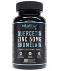 Quercetin with Bromelain 500mg Capsules, Supports Immune Response, Joint Comfort, & Overall Wellness - Vitamin C, Zinc 50mg, & Vitamin D3 5000 IU - Immunity Health Pills
