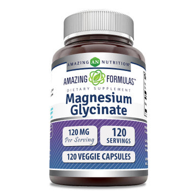 Amazing Formulas Magnesium (Glycinate) 120 Mg Per Serving Supplement | Veggie Capsules | With Magnesium Glycinate | Non-Gmo | Gluten Free (120 Count)