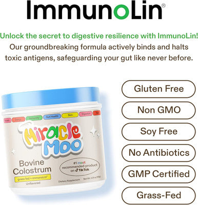 Miracle Moo Colostrum Supplement (Unflavored 60sv) + Electric Frother