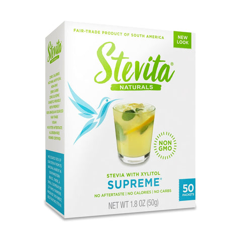 Stevita with Xylitol Supreme - 1000 Packets - All-Natural Sweetener, No Calories - Non-GMO, Vegan, Kosher, Keto, Paleo, Gluten Free, Erythritol Free - 1000 Servings