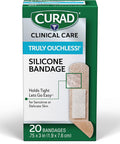 Curad Truly Ouchless Silicone Bandages .75" x 3" for Sensitive or Delicate Skin Flexible Fabric Protects Scrapes Cuts & Burns (Pack of 480)