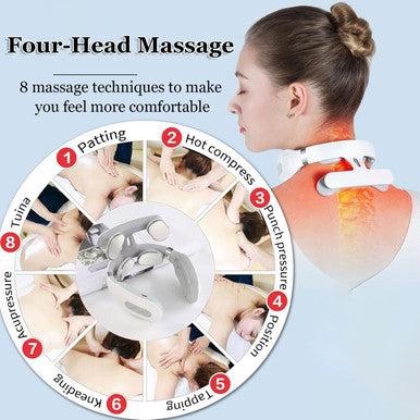 Cbdywvr Vitality Magic Pro 2.0 Neck Massager2025 Upgraded 4-Head Magic Pro 2.0 Neck MassageWith 6 Vibration Modes & 15 Intensity LevelsPromote Muscle Relaxation (White)