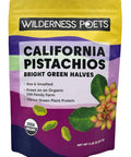 Wilderness Poets Organic Pistachios Bright Green Pistachio Nut Halves No Salt Grown in California (5 Pound)