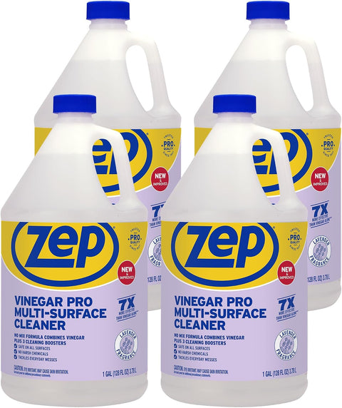 Zep All-Purpose Cleaner With Vinegar - 1 Gallon (Case of 4) R48410 - Gentle for Everyday Use