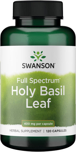 Swanson Holy Basil Leaf (Tulsi) - Stress Support and Well-Being Supplement - (120 Capsules 800mg Per Serving)