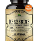 Herbalicious Berberine Capsules Ceylon Cinnamon & Turmeric - Berberine HCL Dietary Supplement for Men and Women Non GMO Berberine 1000mg Ideal for Immune Support Heart Cholesterol Level