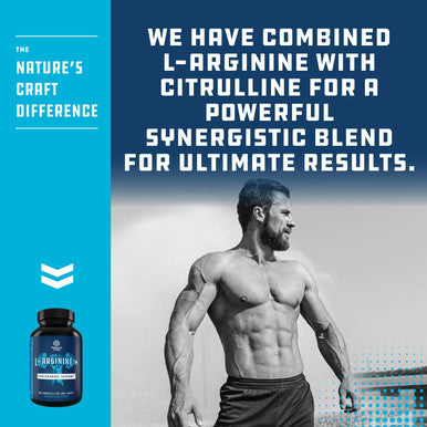 Natures Craft Pre Workout Nitric Oxide Supplement - Extra Strength L Arginine L Citrulline Supplement with Beta Alanine Nitric Oxide Booster for Enhanced Performance Strength Vascularity and Muscle Recovery