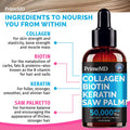Liquid Collagen Peptides For Women - Complex With Biotin Vitamin, Hydrolyzed Keratin Protein And Saw Palmetto - Comprehensive Formula For Hair, Skin, And Nails Wellness - 2Fl Oz (Pack Of 2)