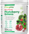 Biophix Phytoberry Greens Superfood Powder 10.6 Oz - Natural Berry Flavor Greens Vegetables Fruits Fiber Probiotics Smoothie Shake Nutrition Drink