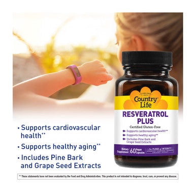 Country Life Resveratrol Plus Vegan Capsules 60'S