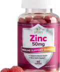 Zinc Gummies 50mg - Immune Support & Antioxidant Supplement, Delicious Natural Flavor Gummy, Vegan, Gluten & GMO-Free, Chewable Vitamin, for Adults & Kids - 60 Gummies