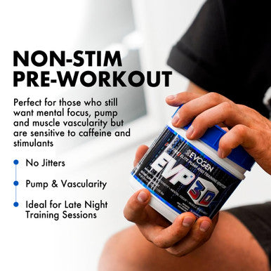 Evogen EVP 3D - Stim Free Pre Workout Powder for Men & Women | Sugar Free Non Stim Preworkout with Beta Alanine and Creatine for Energy & Pump | Blueberry Apple | 40 Servings