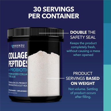 Collagen Peptides Powder With Probiotics - Grass Fed Hydrolyzed Collagen Type I And Iii For Hair, Skin, Nail, Bone And Joint Support - Glp-1 Nutritional Support For Digestive Health - Unflavored