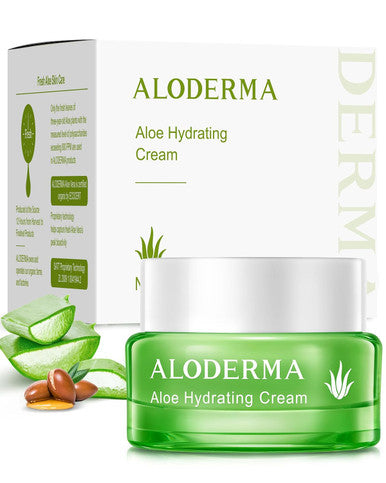 Aloderma Soothing Face Cream Made With 75% Organic Aloe Vera - Calming Facial Cream With Squalane & Vitamin E For Dry Sensitive Skin - Reduces Redness Helps Protect Damaged Skin 50G/1.76Oz