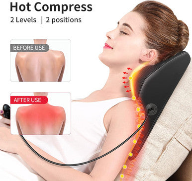 Boriwat Back Massager With Heat, Massagers For Neck And Back, 3D Kneading Massage Pillow For Back, Neck, Shoulder, Leg Pain Relief, Gifts For Men Women Mom Dad, Stress Relax At Home Office And Car
