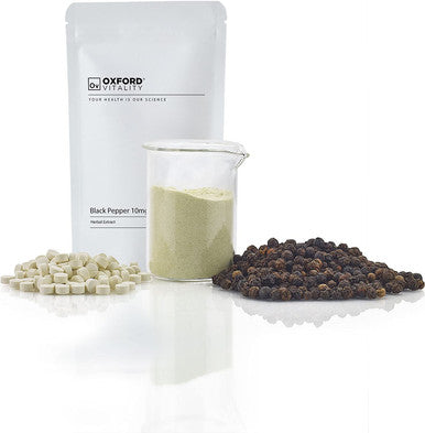 Black Pepper Tablets 1,260 mg, Piperine 20mg | Supplements for Appetite, Detox & Digestion | Oxford Vitality