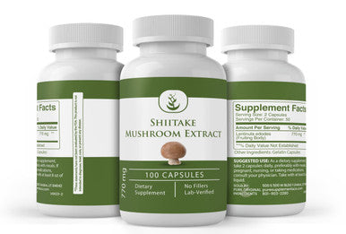 PURE ORIGINAL INGREDIENTS Shiitake Mushroom Extract (100 Capsules) Always Pure, No Additives Or Fillers, Lab Verified