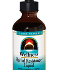 Source s Wellness Herbal Resistance Liquid Immune Defense Supplement & Immunity Booster with Echinacea, Elderberry & Yin Chiao - 4 OZ