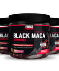 Force Factor Black Maca Gummies, 3-Pack, Black Maca Root to Enhance Male Vitality, Increase Energy & Strength, with BioPerine for Superior Absorption, Delicious Passion Berry Flavor, 180 Gummies