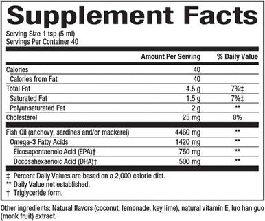 Natural Factors SeaRich Omega3 EPA 750mg and DHA 500mg CoconutLime 40 Servings 6.76 oz