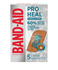 Band-Aid Brand Pro Heal Adhesive Bandages With Hydrocolloid Gel Pads, Large Clinically Tested Waterproof Bandages For Better Healing Of Minor Wounds, Sterile First Aid Bandages, 5 Ct