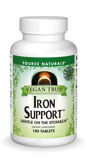 Source s Vegan True Iron Support, Gentle on the Stomach Dietary Supplement - 180 Tablets
