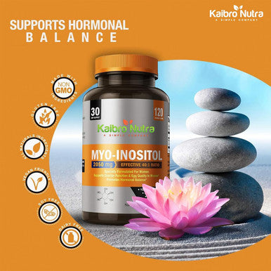 Myo-Inositol Supplement, Myo-Inositol & D-Chiro Inositol 40:1 Ratio, Hormone Balance & Ovarian Support for Women with Vitamin B8, 2050mg, Vegan, Non-GMO Capsules 120 Count