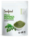 Sunfood Superfoods Sunfood Moringa Powder Organic. Use For Hair Loss Weight Loss. Pure Single Ingredient Product. 8 Oz Bag