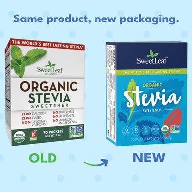 Sweetleaf Organic Stevia Packets - Zero Calorie Stevia Powder No Bitter Aftertaste Sugar Substitute for Keto Coffee Nothing Artificial Non-GMO Stevia Sweetener Packets 70 Count (Pack of 2)