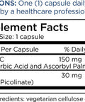 Metabolic Maintenance Zinc Picolinate - Gluten Ascorbic Acid & Ascorbyl Palmitate Vitamin C For Immune Support - Contains 30 Mg Of Zinc Per Serving (90 Capsules)