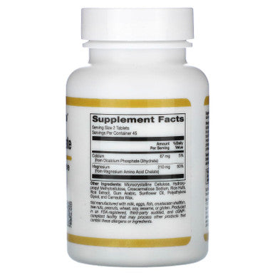 California Gold Nutrition Magnesium Chelate, 210 Mg, 90 Tablets (105 Mg Per Tablet)